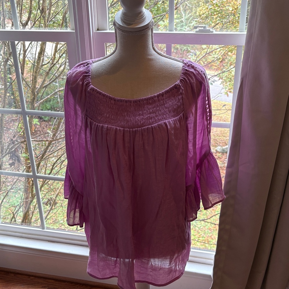 Cato Lavender Off-Shoulder Blouse